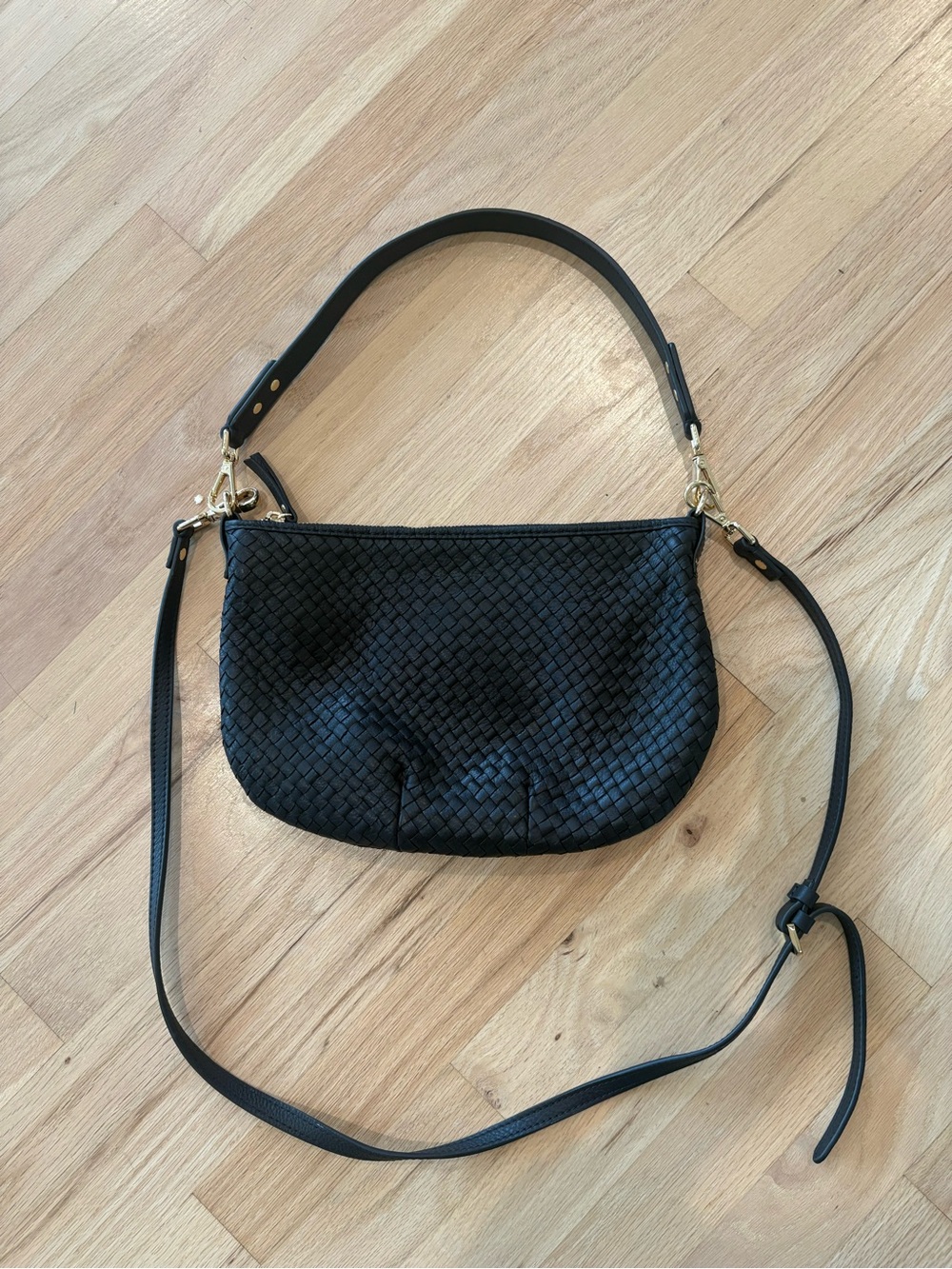 Quince Black Sloane Handwoven Mini Shoulder Bag - Picture 3 of 15